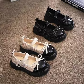 Туфли для девочек, маленькие кожаные туфли, туфли Мэри Джейн, новая детская обувь весны и осени, детские туфли для девочек, детские черно-белые туфли принцессы 26 белый