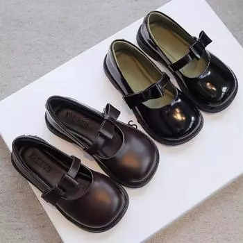 Туфли для девочек-принцесс. Маленькие черные кожаные туфли. Весенние новые детские туфли. Туфли для маленьких девочек. Выставочная обувь. 23 бежевый