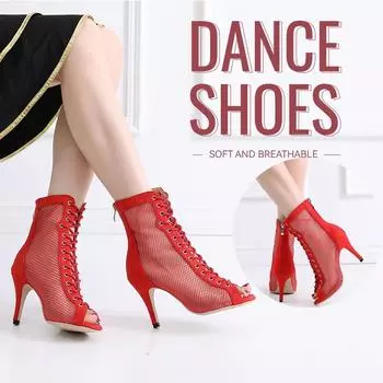 Модные 8.5 см тонкие высокие каблуки для женщин и девочек джазовые туфли сальса танго танцевальная обувь 34 чёрный