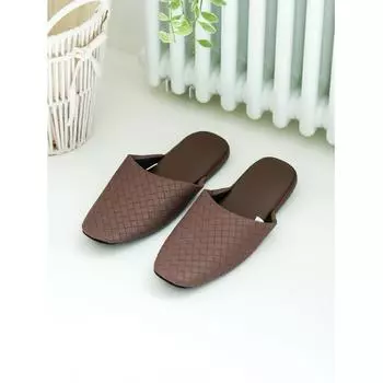 Туфли для гостиной Daiso Leather Feel Woven 250 270 мм коричневые