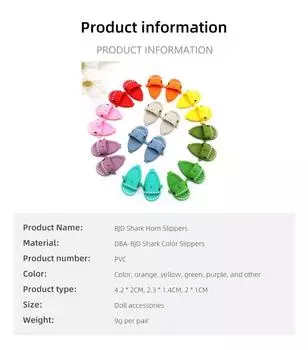 Туфли для кукол Shark Round Toe Shoes Пластиковые кукольные мини-милые мультяшные домашние тапочки DIY аксессуары для кукол Игрушки Подарки для девочек TrumpetMost OB11