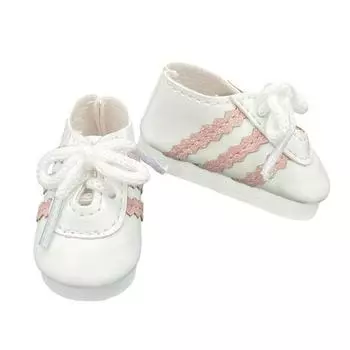 Туфли для куколки Paola Reina SH01 белые кроссовки, белый+розовый