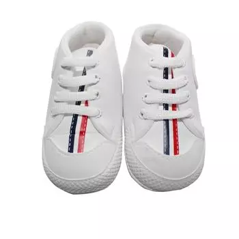 Туфли для маленьких мальчиков темно-синего и красного цвета в полоску