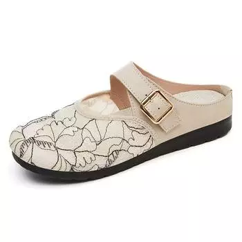 Туфли для мам. Летние повседневные дышащие полутапочки. Мягкая подошва. Не устают ноги. Толстая подошва. Удобная женская обувь. 36 розовый