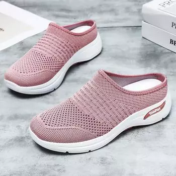 Туфли для мам, женские летние новые полутапочки на мягкой подошве с одной педалью, сетчатые повседневные туфли, дышащие, легкие туфли 36