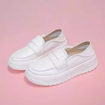 Туфли для медсестер женские 2024 года новые мягкие подошвы дышащие не устающие ноги дезодорирующие нескользящие плоские подошвы увеличивающие высоту одинарные медицинские белые туфли 35 белый