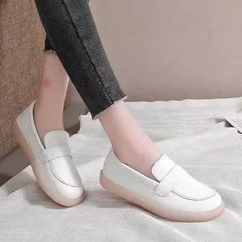 Туфли для медсестер, женские, с мягкой подошвой, дышащие, противоскользящие, с защитой от запаха, неутомляющие ноги, белые туфли на плоской подошве 35 белый