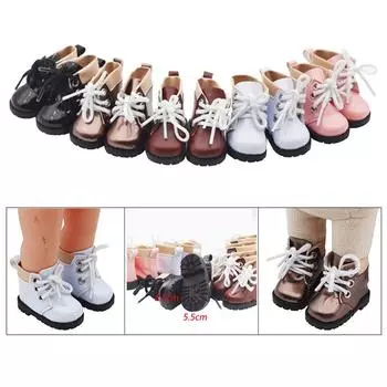 Туфли для мини-куклы, ботинки Martin, туфли из искусственной кожи с высоким берцем для американской куклы Paola Reina розовый