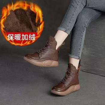 Туфли для папы на мягкой подошве женские 2025 года, импортные осенне-зимние туфли на толстой подошве в стиле ретро, высокие женские туфли 36