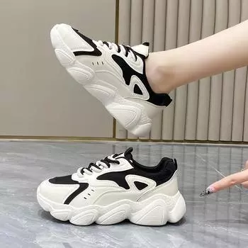 Туфли для папы на платформе, весенние дышащие кроссовки, повседневная обувь для увеличения высоты 35