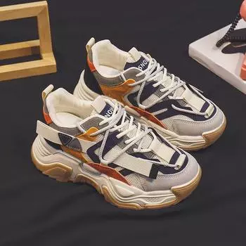 Туфли для папы на платформе, женская летняя новая сетчатая дышащая тонкая студенческая универсальная легкая повседневная спортивная обувь 35 чёрный