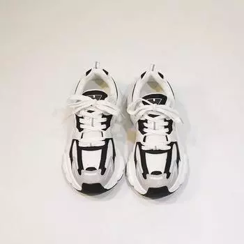 Туфли для папы на толстой подошве с цветными блоками, женская осенняя новая студенческая универсальная повседневная спортивная обувь 35