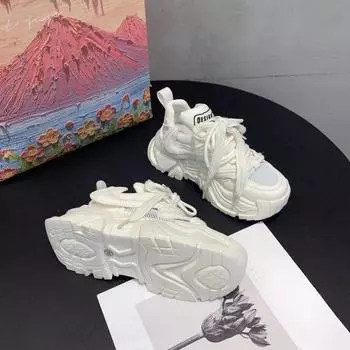 Туфли для папы на толстой подошве, женская летняя новая дышащая сетчатая дышащая универсальная легкая повседневная обувь 35 зелёный