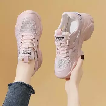 Туфли для папы с выемкой, женская мягкая подошва, новинка 2024 года, тонкая посадка, повышенный комфорт и воздухопроницаемость, повседневная спортивная женская обувь 35 розовый