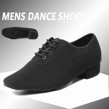 Оксфордская ткань Современные туфли для социальных танцев Мужские Взрослые Мальчики Низкий каблук Танго Латина Бальные танцы Туфли на каблуке 2,5 см 38 чёрный