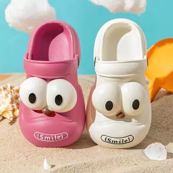 Туфли для родителей и детей, женская летняя верхняя одежда на толстой подошве, мужские и женские, с рисунком Евы, нескользящие, классные тапочки с защитой от наступания на дерьмо 36-37 белый