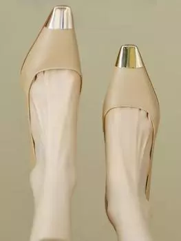 Туфли для женщин 2024 года, женская летняя обувь с квадратным носком и средним каблуком, черного цвета, по акции, удобные и элегантные E 34