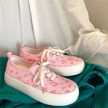 Туфли для женщин на шнуровке с круглым носком женская обувь розового цвета, симпатичные кавайные, лето 2024, прогулочная, роскошная, вулканизированная, повседневная, хлопковая, городская обувь 35