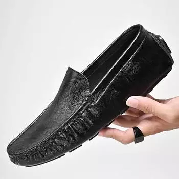 Туфли Doudou в британском стиле, мужские туфли из натуральной коровьей кожи с мягкой подошвой, корейская версия, модные повседневные туфли для вождения, мужские туфли с одной педалью 38