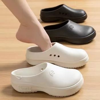 Туфли EVA Hole, летние сандалии с толстой подошвой и симпатичным носком для женщин летом 36-37 чёрный