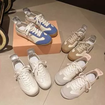 Туфли Forrest Gump женские 2024 новые балетные тренировочные туфли на шнуровке в стиле ретро универсальные легкие дышащие спортивные маленькие белые туфли 35 белый