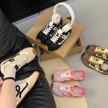 Туфли Forrest Gump женские из натуральной кожи весна 2025 года новые спортивные туфли на плоской подошве белые женские туфли вафельные ретро универсальные Germa 35