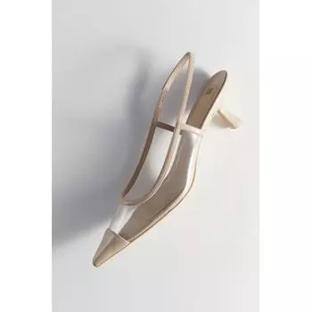 Туфли HM Clear Slingback Светло-бежевые Прозрачные
