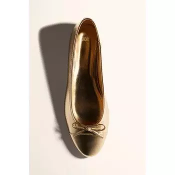Туфли HM на плоской подошве золотого цвета