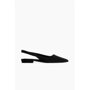 Туфли HM Pointed Suede Slingback черного цвета
