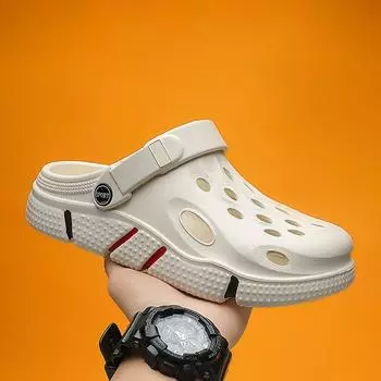 Туфли Hole Shoes Men s Platform Upper Wear Non Slip Beach Sandals Sports Casual Lightweight Solid Color Slippers Men 39 серый