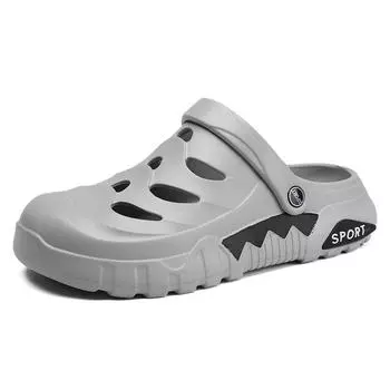 Туфли Hole Shoes, модные мужские тапочки Bag Head, нескользящие пляжные сандалии на толстой подошве 39 серый