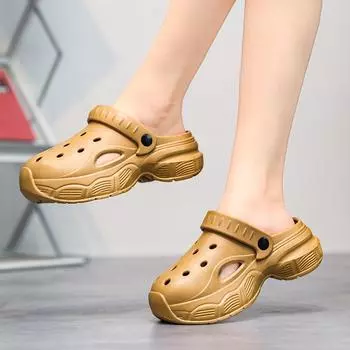 Туфли Hole Shoes Мужская нескользящая верхняя одежда на толстой подошве износостойкая трендовая повседневная пляжная обувь Stepping On Shit Feeling мужские крутые тапочки Bag Head 36-37