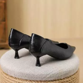 Туфли Huiliya с тонким каблуком и острым носком, новые, удобные и неутомительные для профессиональной работы в стиле OL, черные рабочие туфли B332-M5 35 чёрный