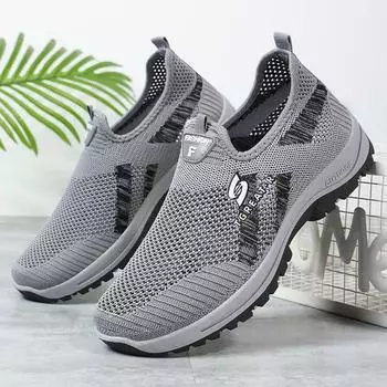 Туфли из дышащей сетки для мужчин, легкие и удобные повседневные туфли, дорожные туфли с мягкой противоскользящей подошвой для одной ноги 40