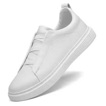 Туфли из коровьей кожи первого слоя, большие размеры, натуральная кожа, толстая подошва, мужские белые туфли на все сезоны 37 белый