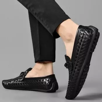 Туфли из кожи на толстой подошве и платформе для мужчин, нескользящие и водонепроницаемые, с круглым носком, повседневные, размер 45, классические, оригинальные, социальные, ПУ 40