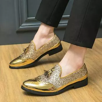 Туфли из лакированной кожи для мужчин, глянцевая платформа, туфли для клубной вечеринки, роскошные мужские мокасины, дизайнерская обувь для вечеринок, мужские мокасины 6.5