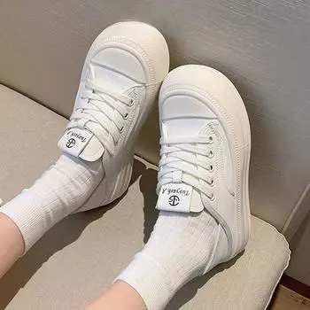 Туфли из натуральной кожи белого цвета для женщин, летние, новые, универсальные, дышащие, уродливые и милые, повседневные кроссовки на толстой подошве 35