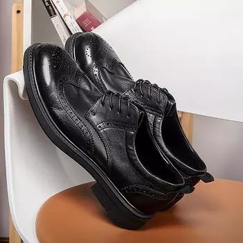 Туфли из натуральной кожи Brock Carved, мужские туфли из натуральной кожи в британском ретро-стиле с мягкой подошвой, деловые, повседневные, ручной работы, для костюма Дерби 38