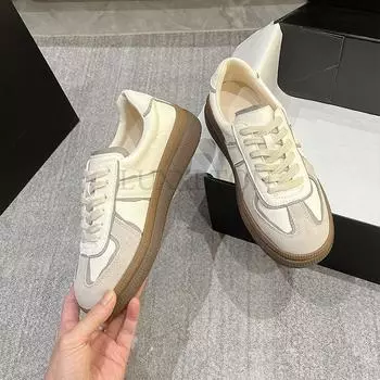 Туфли из натуральной кожи с толстой подошвой и круглым носком, дышащие, маленькие, белые, модные и универсальные, повседневные, спортивные, для женщин, для занятий сноубордом 35 чёрный