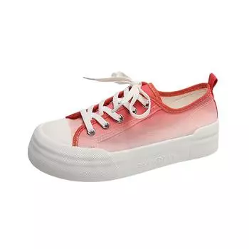 Туфли из парусины с толстой подошвой, женские модели, новые повседневные туфли для ходьбы, простые тканевые туфли на шнуровке 35