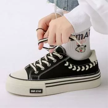 Туфли из пшеничной ткани на толстой подошве, женская модная обувь для студентов, универсальная, осенне-летняя, повседневная, дышащая обувь P814 35 бежевый