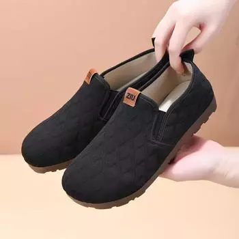 Туфли из ткани Old Beijing, женская весна 2025, новая обувь для мам среднего возраста, повседневная обувь для ходьбы, удобная и универсальная одинарная обувь для женщин 36 чёрный