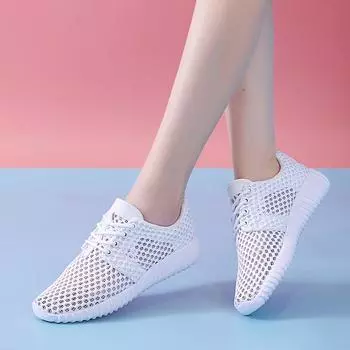 Туфли из ткани Old Beijing, женские летние белые туфли с одинарной сеткой, легкие легкие полые туфли с дышащей сеткой для лица, спортивная обувь для мам, оптовая продажа 35 чёрный