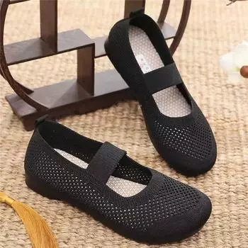 Туфли из ткани Old Beijing, женские, летние, дышащие, с неглубоким горлом, с мягкой подошвой, нескользящие, с плоским дном, для пожилых матерей среднего возраста, сетчатые 41