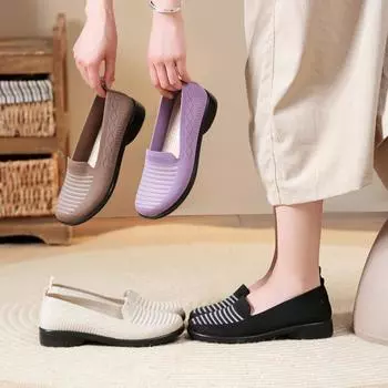 Туфли из ткани с одной педалью, сетчатые, дышащие, модные, легкие, с мягкой подошвой, увеличивающие рост, детские 35 бежевый