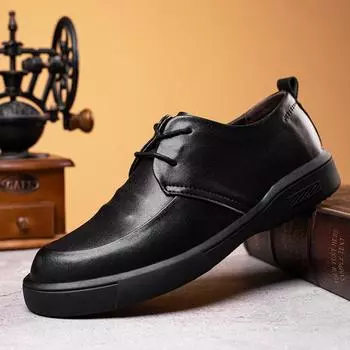 Туфли из воловьей кожи. Мужская деловая официальная обувь. Повседневная кожаная обувь. Мужская универсальная мужская обувь из воловьей кожи. 38