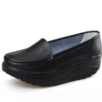 Туфли-качалки Белые кеды Медсестринские женские туфли Туфли-маффины на танкетке Женские одинарные туфли Партия 34