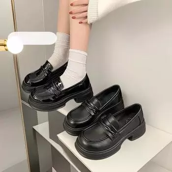 Туфли Lefou на плоской подошве женские весенне-осенние ретро черные маленькие кожаные туфли M. Одиночные туфли модные женские летние туфли дышащие для жаркой погоды 35