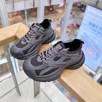 Туфли Little Monster на платформе для папы, женская обувь Explosion 2025, весна, новая, ретро, женская, универсальная и легкая повседневная спортивная обувь 35 фиолетовый